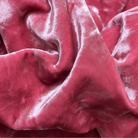 Y2K Faded Glory Pink Crushed Velvet Tunic L | Fairycore Lagenlook 90s Velvet Top - Picture 11 of 11